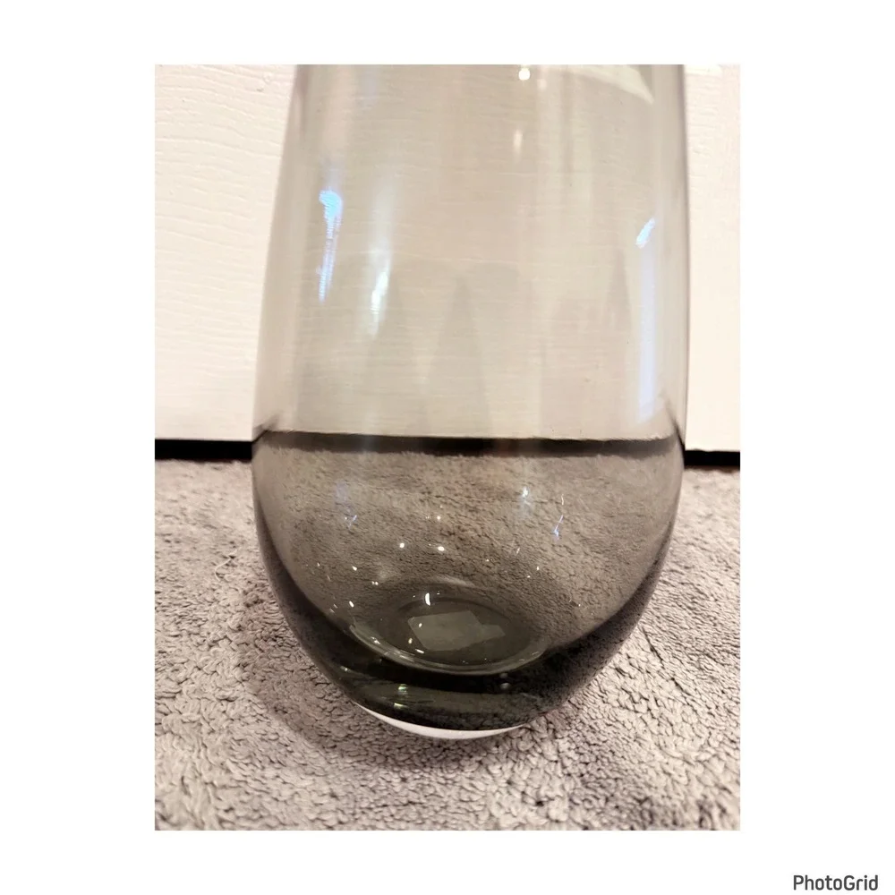 West Elm Matte Dark Smoke Glass Vase 10